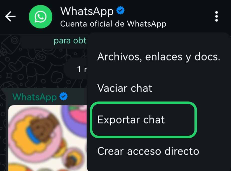 exportar conversación whatsapp