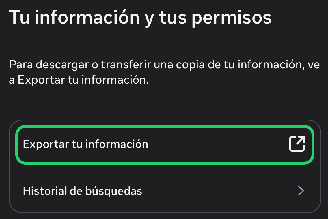 exportar conversación instagram