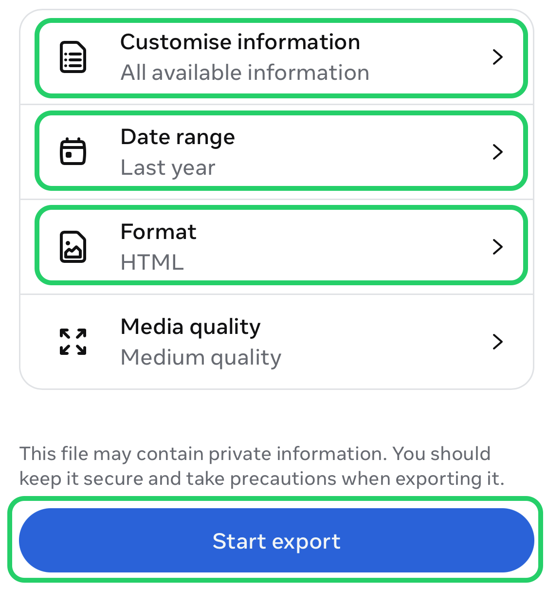 export instagram chat