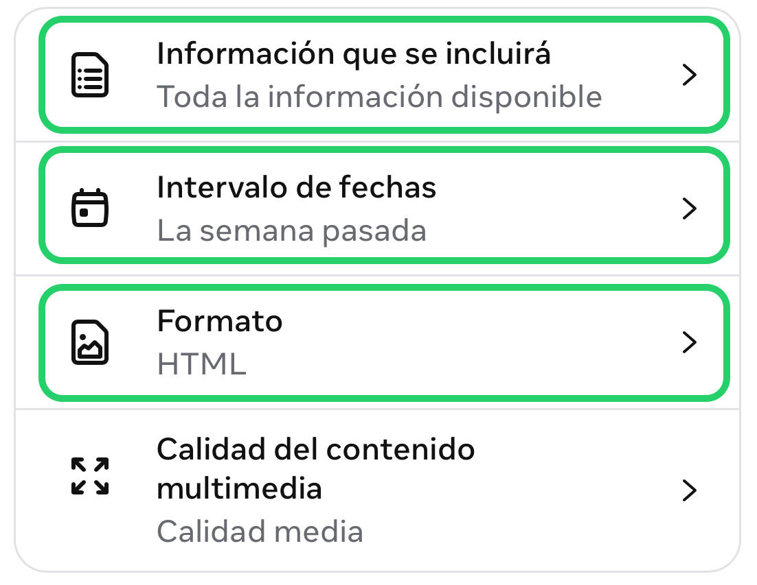 exportar conversación instagram